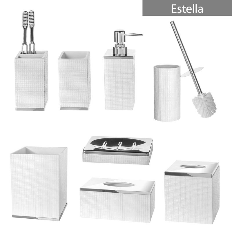 Creative Scents Estella Waste Basket for Bathroom 1.98 Gal / 7.5L - Small White Bathroom Trash Can - Decorative Small Garbage Can - Durable Space Friendly Wastebasket - Image 5
